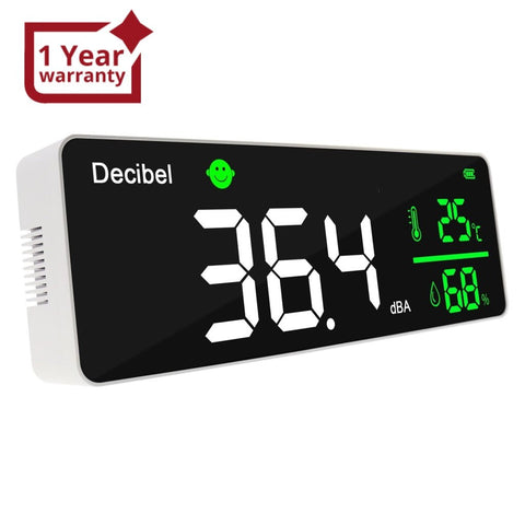SLM-336 Smart Decibel Meter Large Colored LED Screen Display Sound Level Tester 30dB to 130dB Range Temperature Humidity Measurement