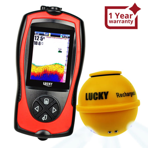 FF-718LIC-W Lucky Rechargeable Colored LCD Fish Finder Locator – Gain  Express