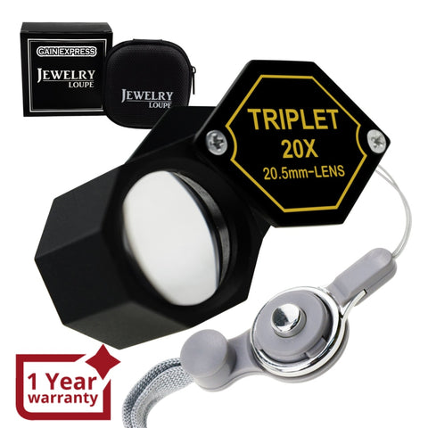 3 Pieces Jewelers Eye Loupe Set 10X, 20X and 30X Pocket Jewelry Loupe,  Jewelers Eye Magnifying Glass Magnifier for Jewelry Coins Gems Stamps  Watches Supplies (Silver)
