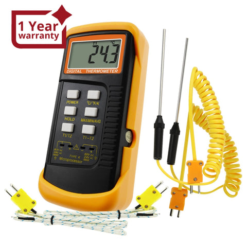 K-Type Thermometer with Thermocouple Sensor 1300°C (2372°F) °C, °F & K –  Gain Express