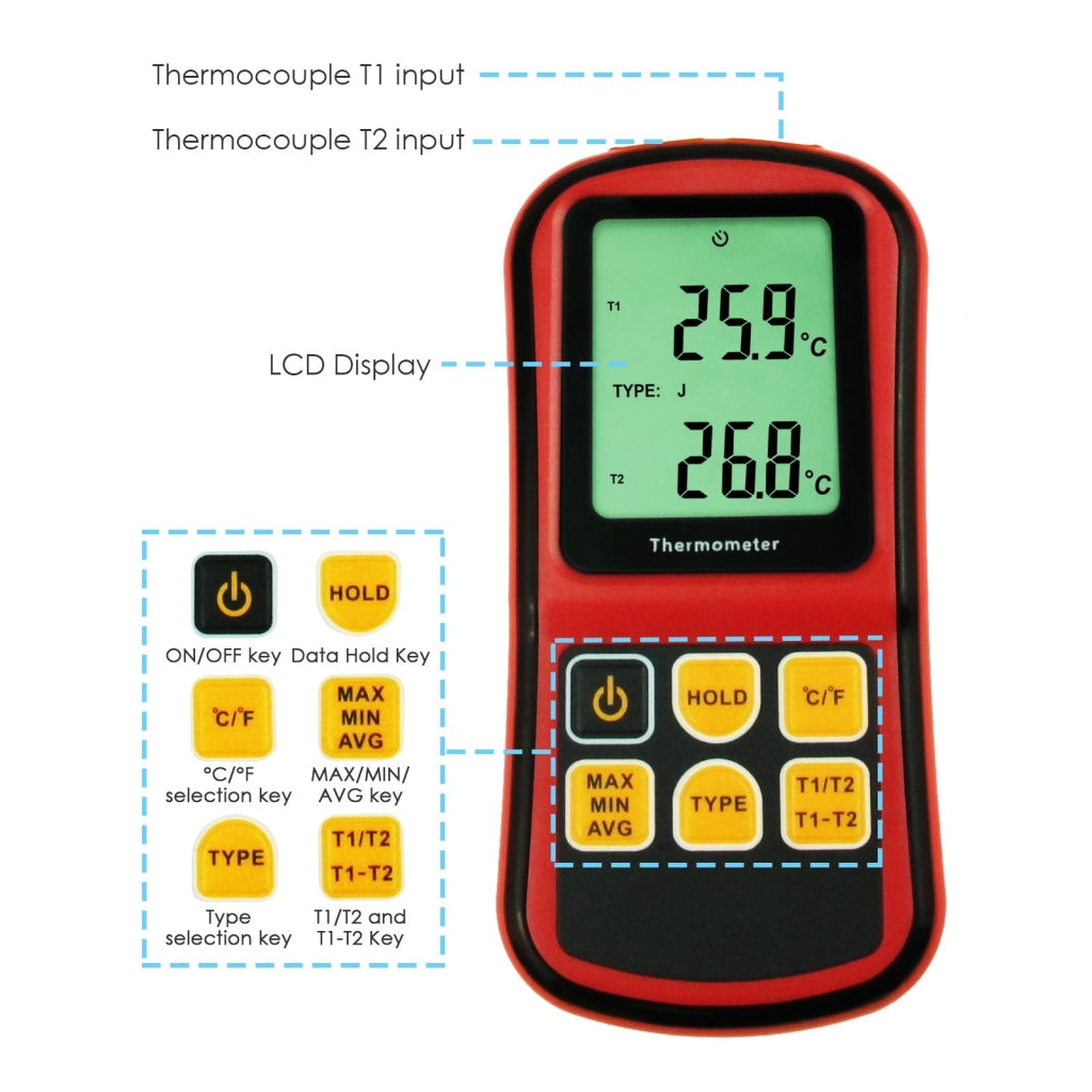 K J T E R S N Thermocouple Thermometer Atc Temperature Meter Tester Gain Express