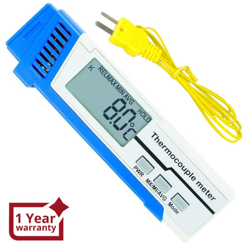 K-Type Thermometer with Thermocouple Sensor 1300°C (2372°F) °C, °F & K –  Gain Express