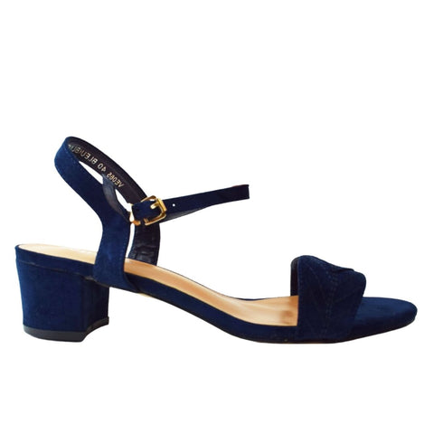 women's navy paco heeled sandals