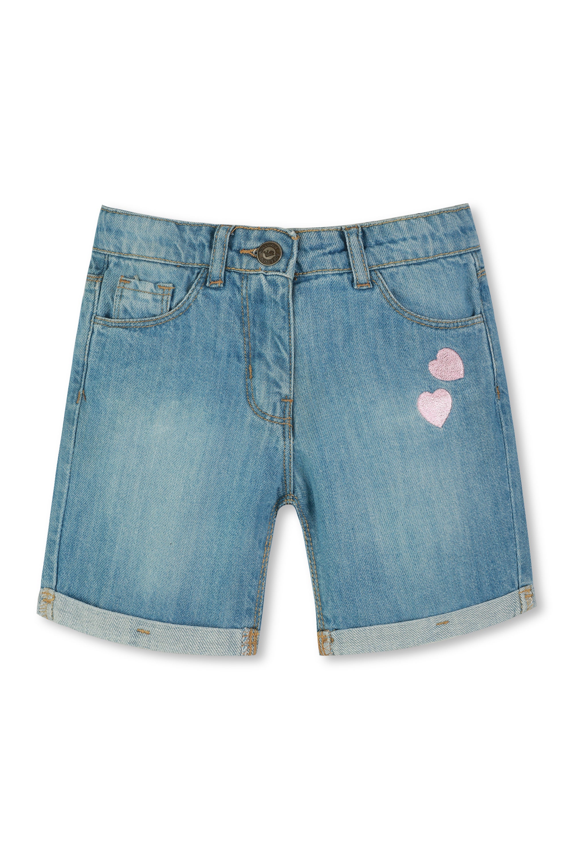 Sequin Hearts Embroidered Girl Jean Shorts – Rollover Kids Company