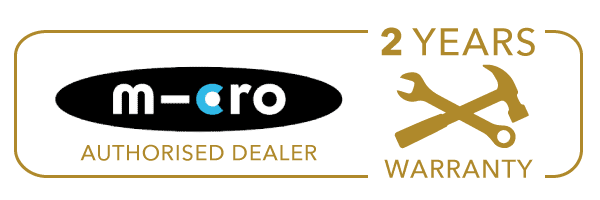  decks and scooters is an authorised dealer reseller of micro, 2 year warranty
