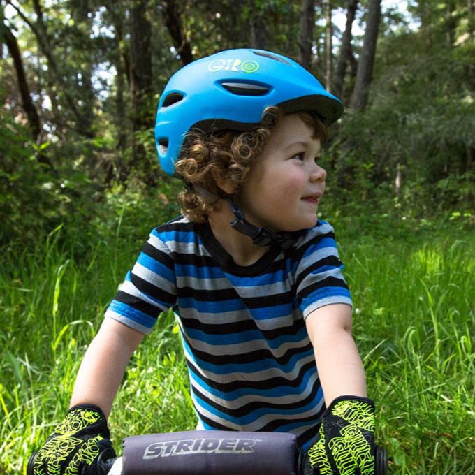 boy wearing giro scamp bicycle helmet for kid