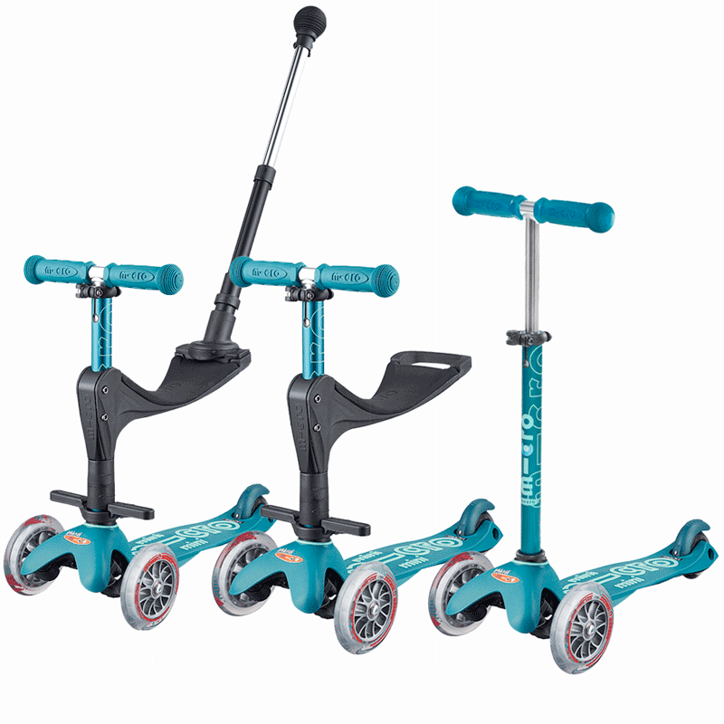 Mini Micro 3in1 Deluxe Plus convertible kick scooter for kids with push rod  — Decks And Scooters