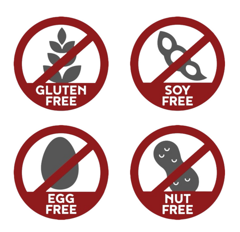 Gluten Free, Soy Free, Nut Free, Egg Free