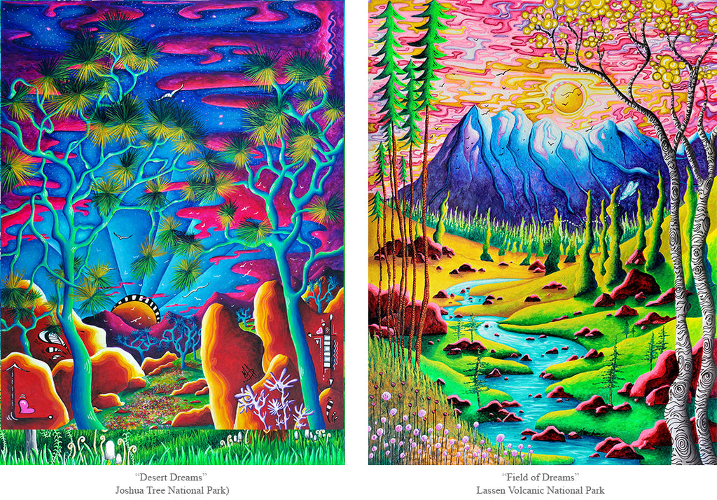 joshua tree and lassen volcanic national park original paintings by traveling artist blogger meganaroon