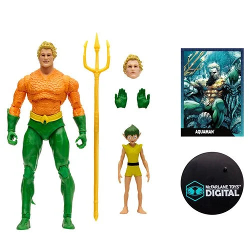 DC Direct 7-Inch Scale Wave 1 Aquaman Action Figure with McFarlane Toys Digital Collectible