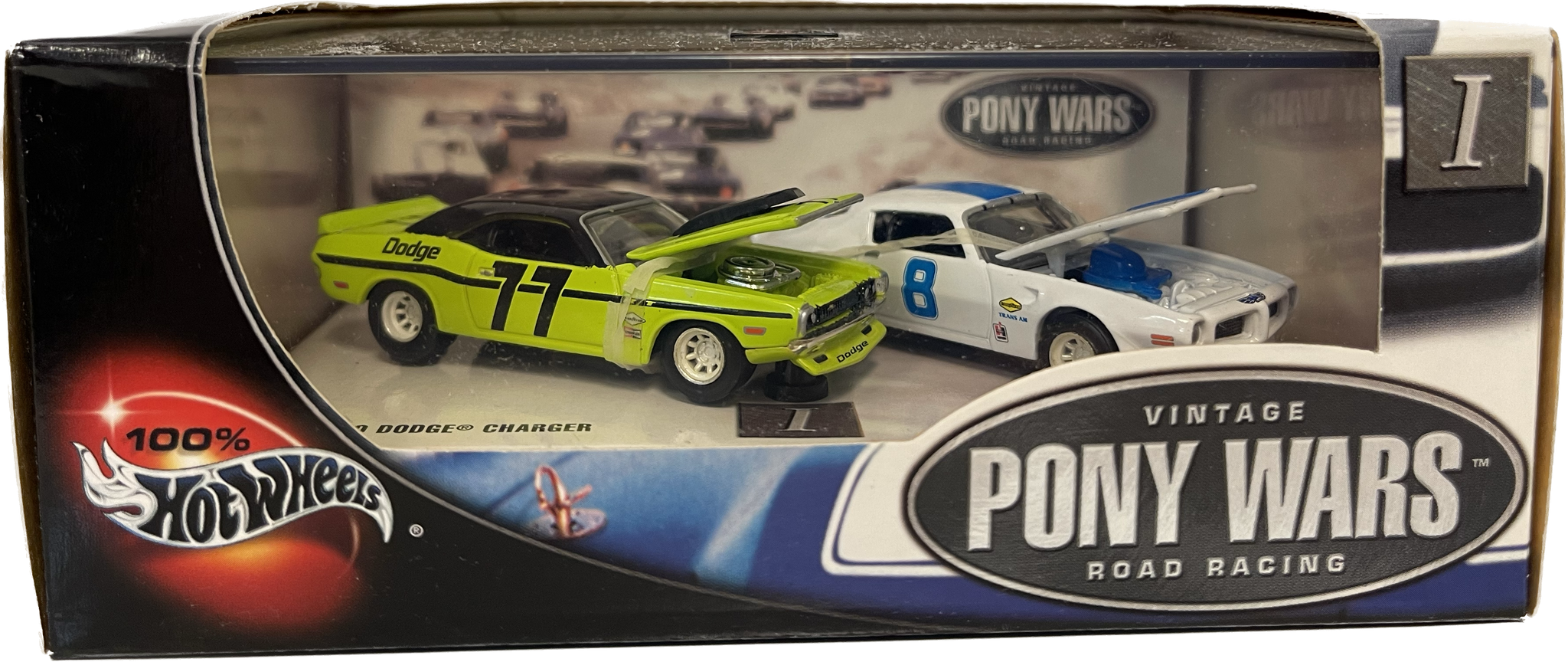 Hot Wheels Vintage Pony Wars Road Racing '70 Dodge Charger & '70