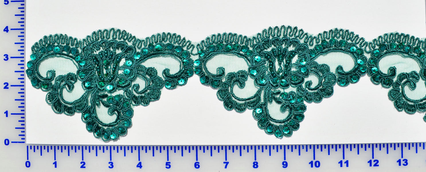 dark green lace trim