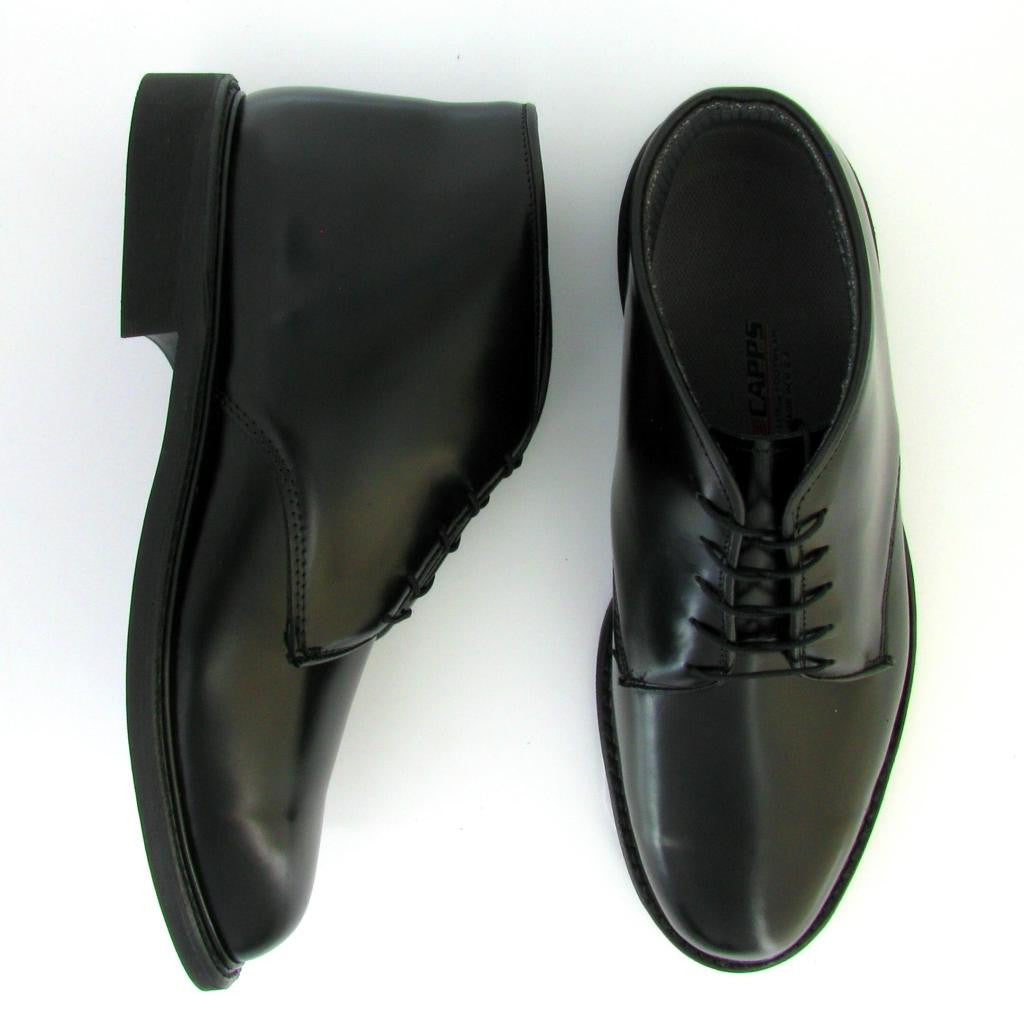 mens black leather chukka