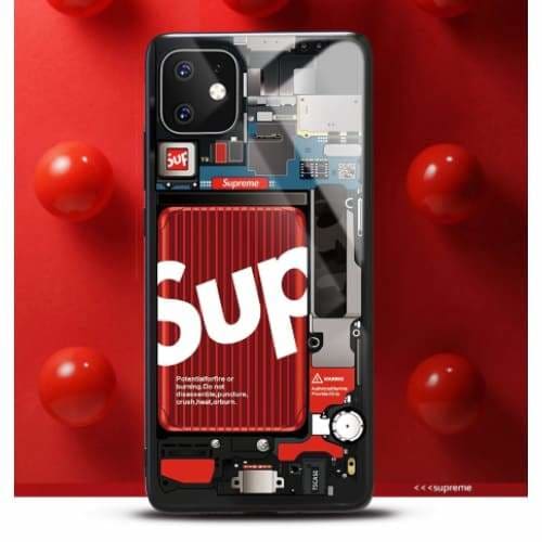 Buy Supreme Style Tempered Glass Designer Iphone Case For Iphone Se 11 Pro Max X Xs Xs Max Xr 7 8 Plus Kristen Case Store