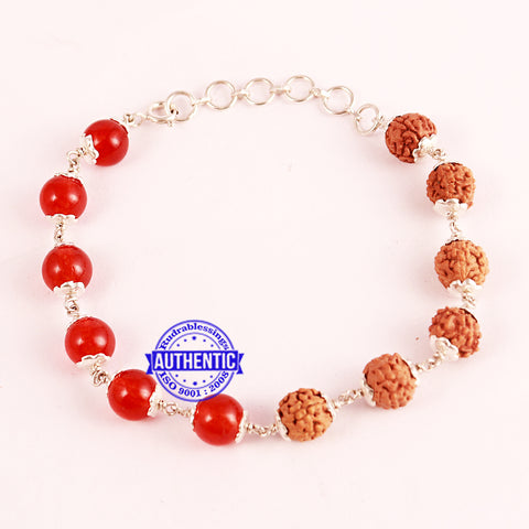 Bead Bracelet (Carnelian, Silver, Brass, Copper) - Armed & Gorgeous -  Handmade Jewellery UK