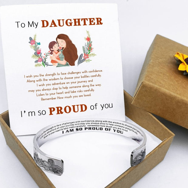 For Daughter I Am So Proud Of You Wave Cuff Bracelet 37bracelet