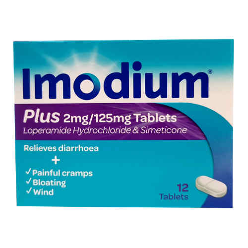 Imodium Plus 2mg 125mg 12 Tablets Dolanschemist Ie