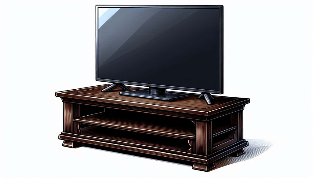 Illustration of a sturdy and wide TV stand