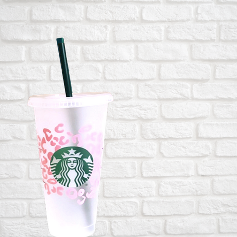 Rose gold - LV inspired - starbucks cold Cup