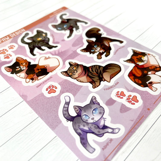 Cute Warrior Cats Sticker Set Bluestar Fireheart 