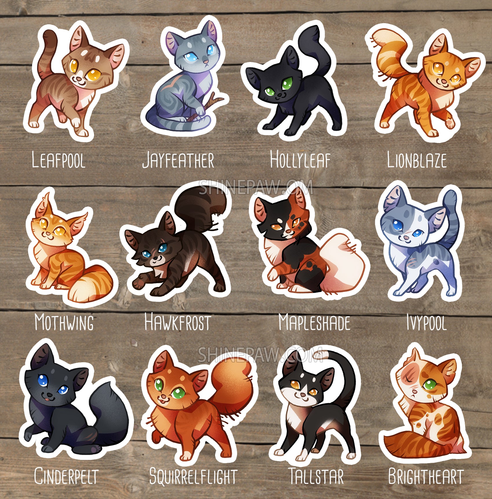 Warrior Cats Sticker set II, Shinepaw Design