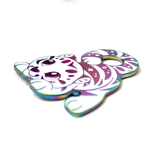 Rainbow Black Tiger Enamel Pin – Shinepaw Design