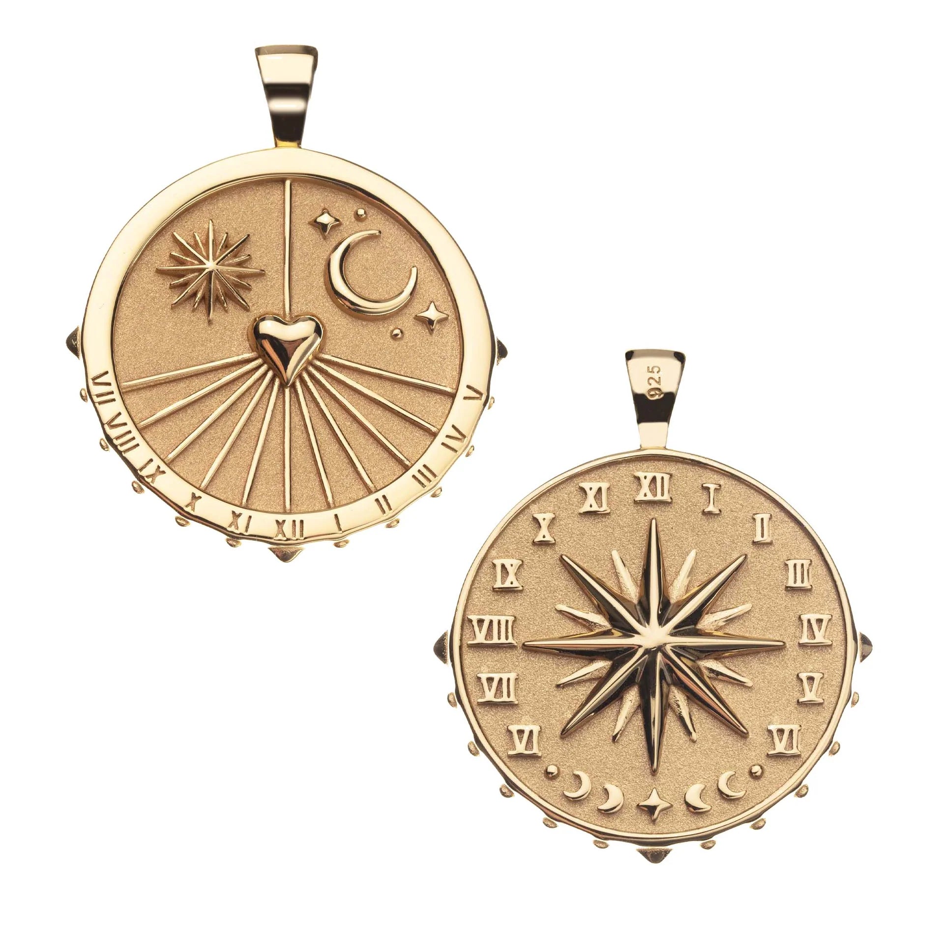FOREVER Sundial Pendant Coin with 18" Drawn Link Chain