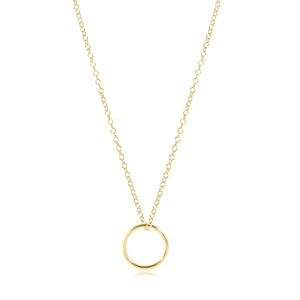 16" Necklace | Halo Gold Charm - Charlotte's Inc