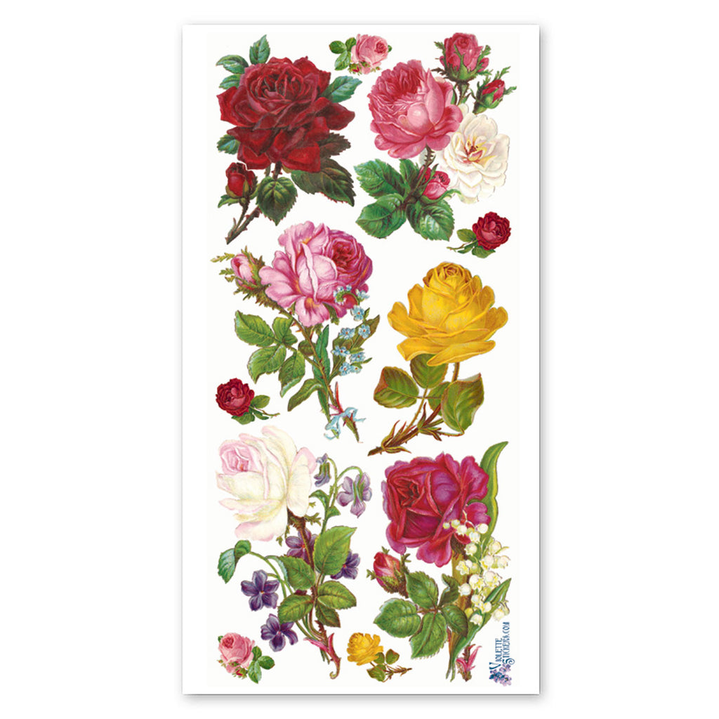 Monthly Big Planner Stickers Pink roses flowers (2872674)