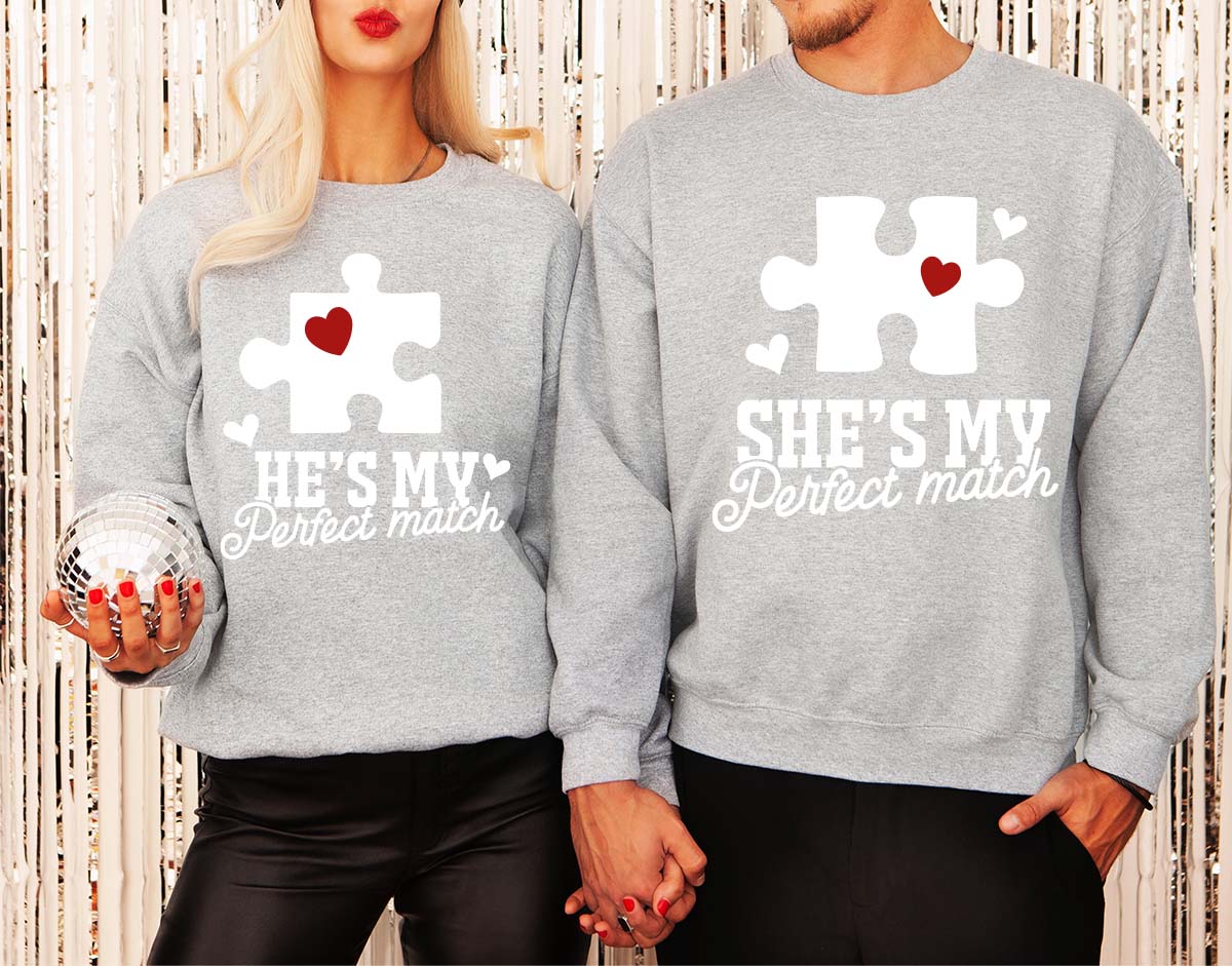 Match Match T-Shirt, Couple Valentine's Day T-Sh – Fastdeliverytees.com