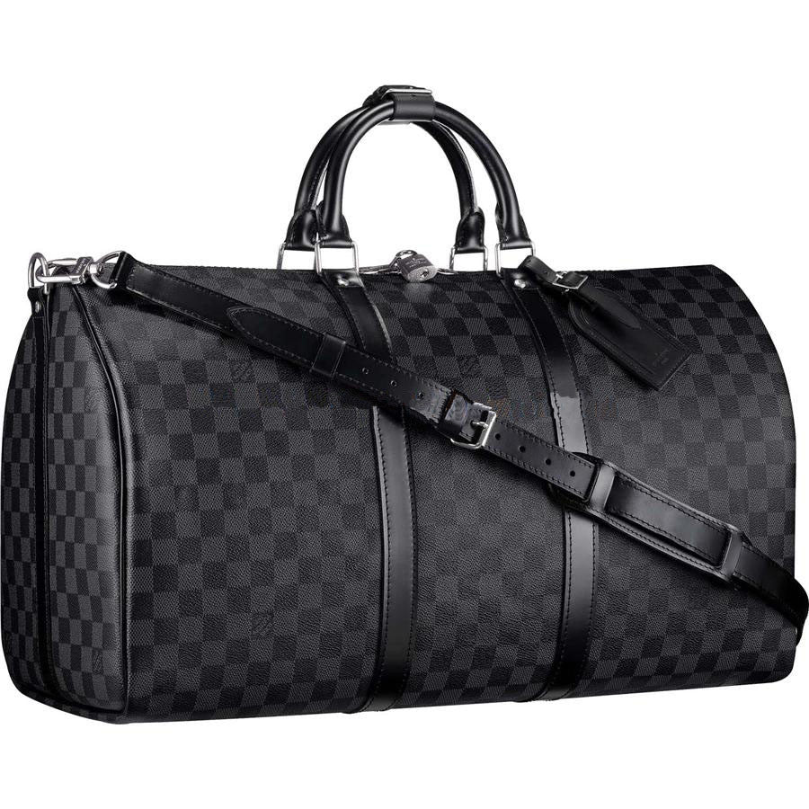 Gorgeous Authentic Louis Vuitton Damier Graphite Keepall 55 Duffle Bag   eBay