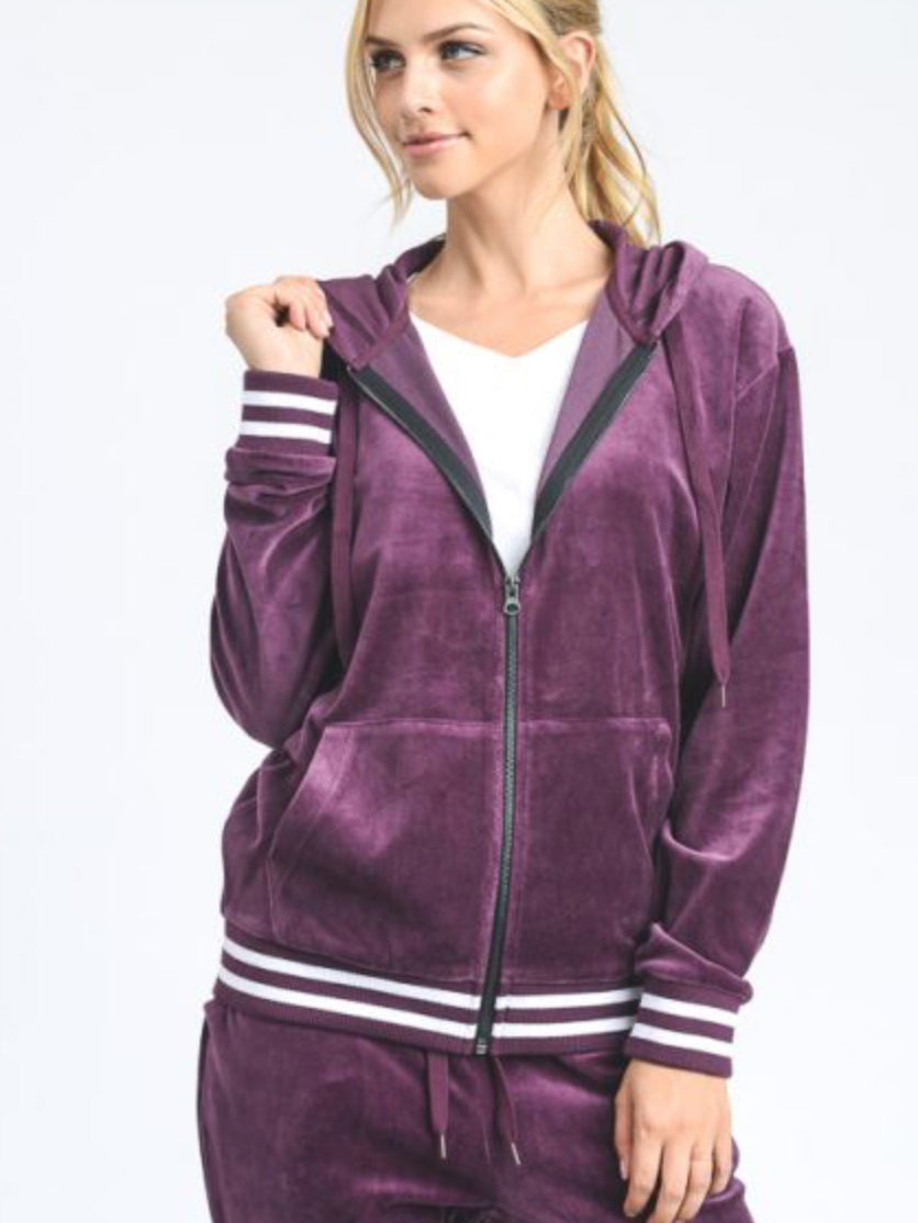 purple velour jacket