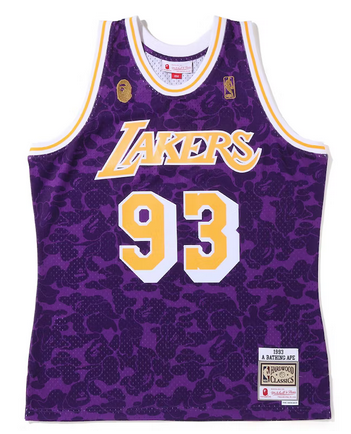 BAPE x Mitchell & Ness Lakers ABC Basketball Authentic Jersey Yellow Men's  - FW18 - US