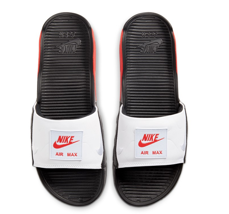 red and black air max slides