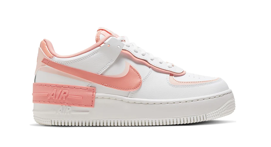 white and pink air force 1 shadow