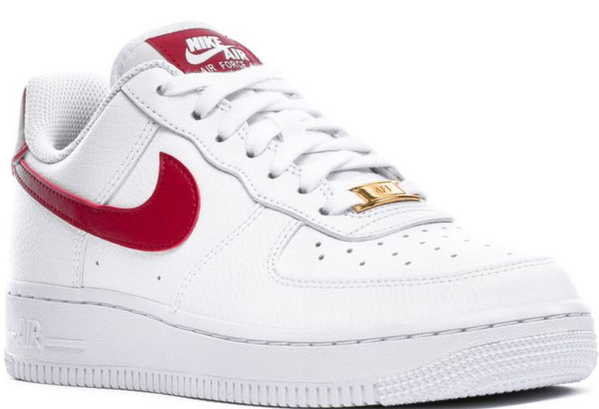 white nike air force 1 red tick