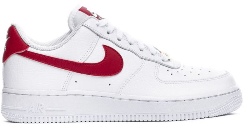 women's white and red air force 1