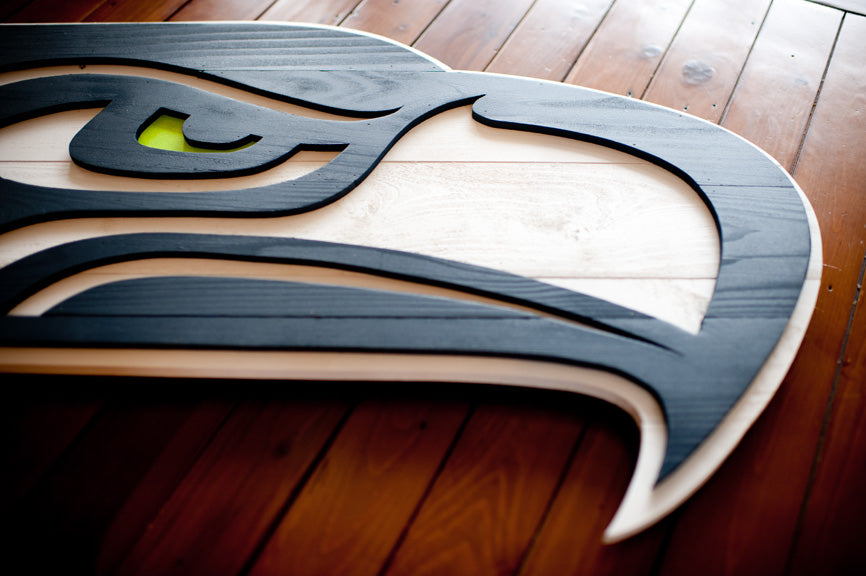 Seahawks Wood Flag from Patriot Wood