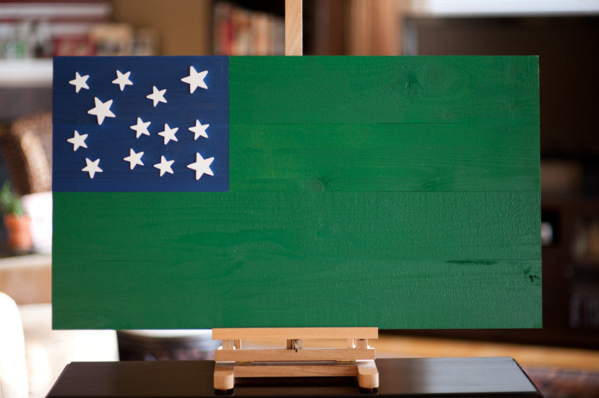 Green Mountain Boys Wood Flag Patriot Wood