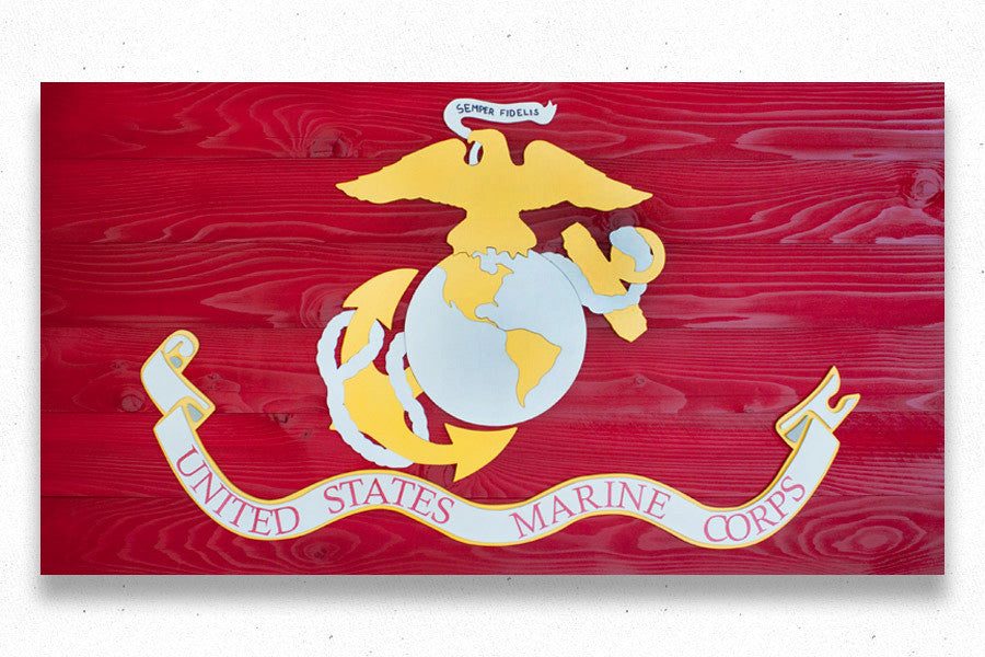 Marine Corps Flag by Patriot Wood