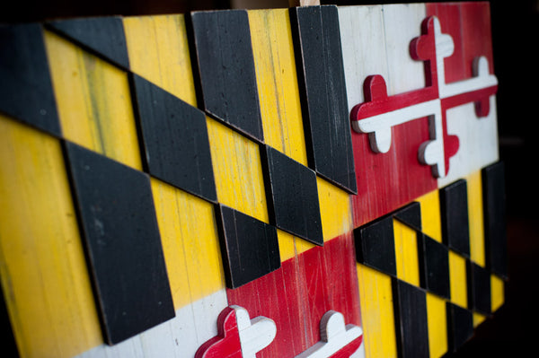 Maryland Vintage Wood Flag – Patriot Wood