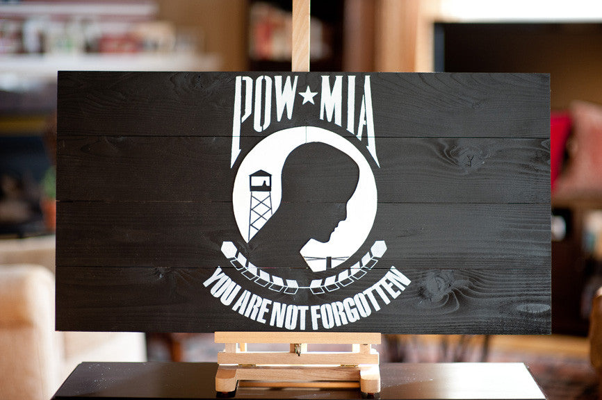 POW/MIA wood flag from Patriot Wood