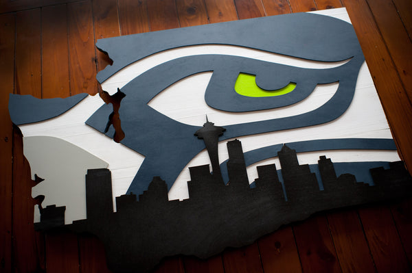 Seattle Seahawks Washington State Wood Wall Art – Patriot Wood