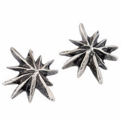 Oxidized Silver Triple Star Stud Earring