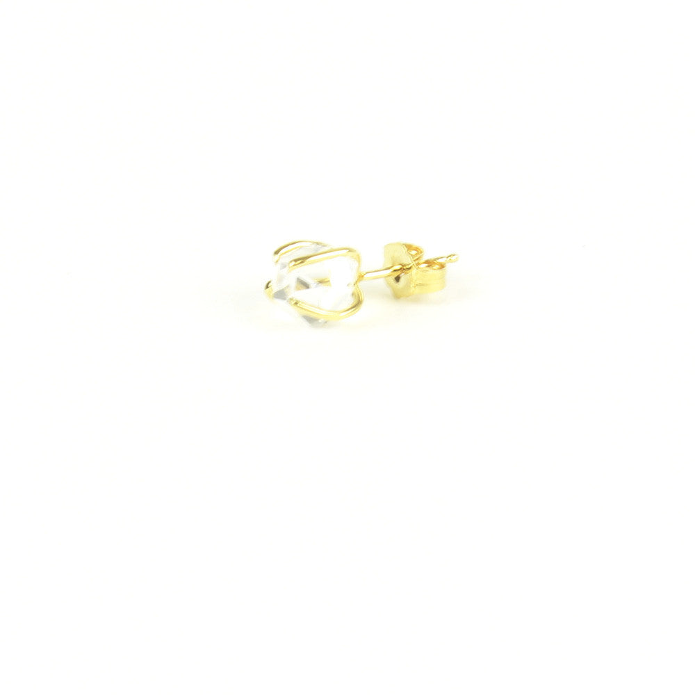 VERMEIL CLEAR HERKIMER STUD | SINGLE