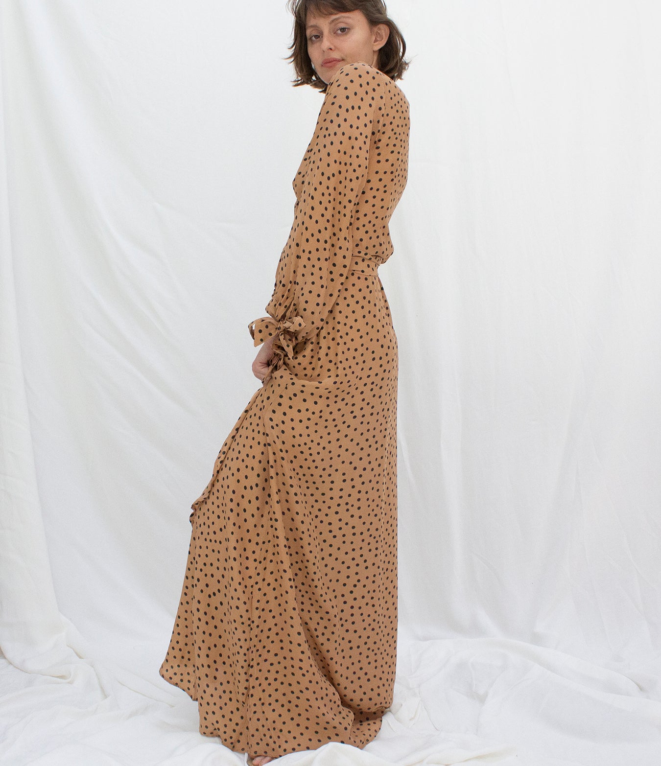 tan long sleeve dress