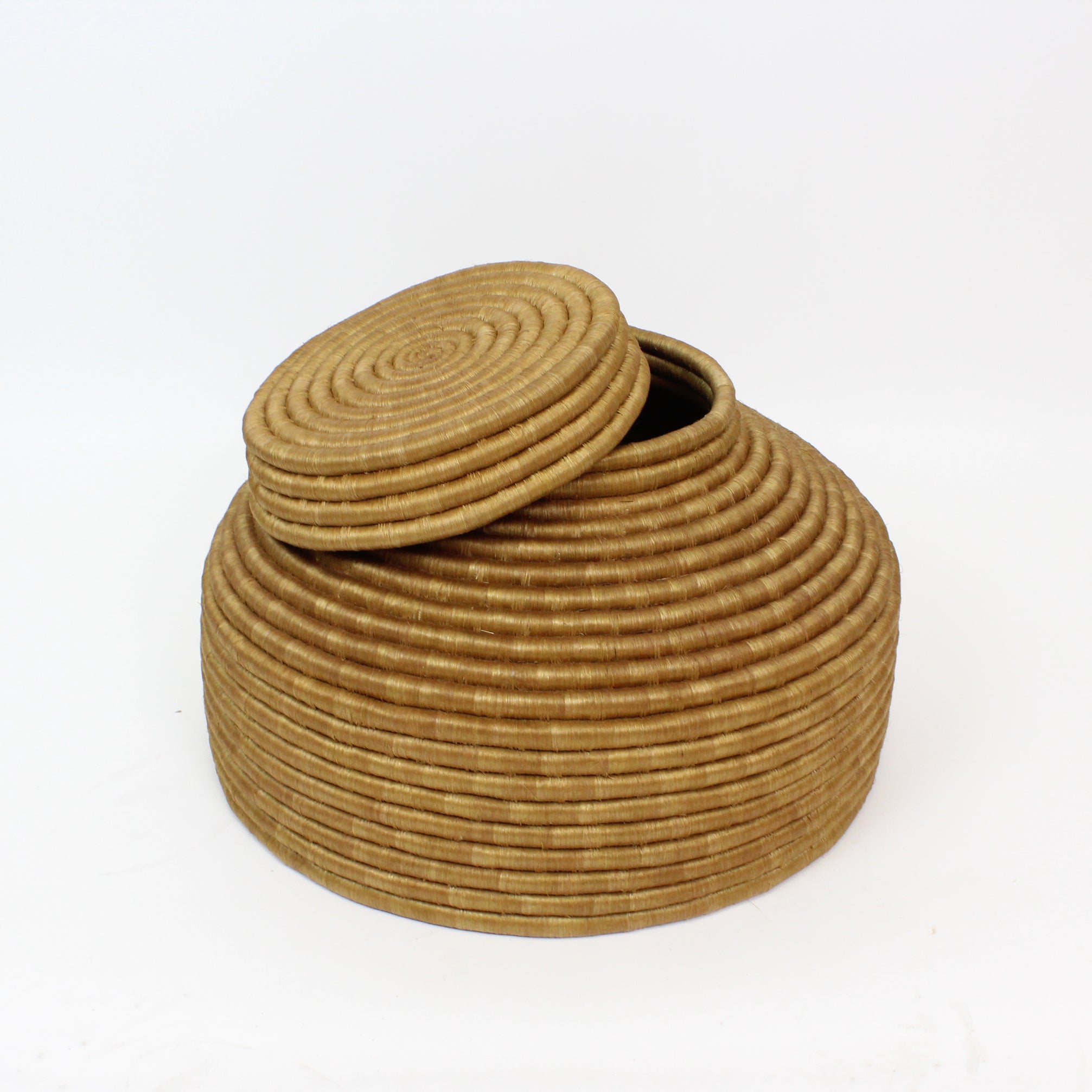 OLIVE LIDDED FLOOR BASKET