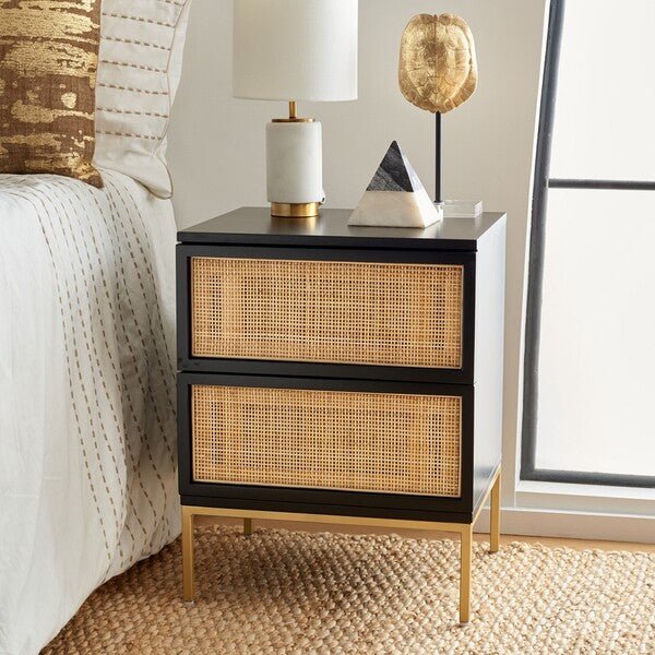 black rattan night stand