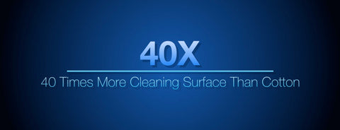 40 times more cleaning surface than coton