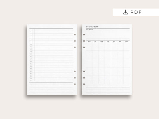 Minimalist Weekly Vertical Planner Inserts - 8Lotus